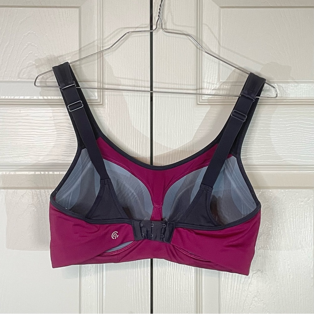Women's Dark Pink and Black Champion Sports Bra - Picture 2 of 3